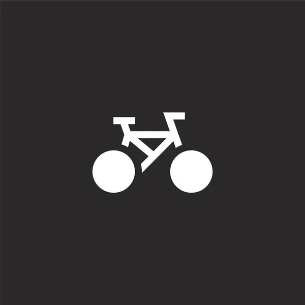 Ícone de bicicleta. Ícone de bicicleta preenchido para design de site e celular, desenvolvimento de aplicativos. ícone de bicicleta da coleção de vida da cidade cheia isolado no fundo preto . — Vetor de Stock