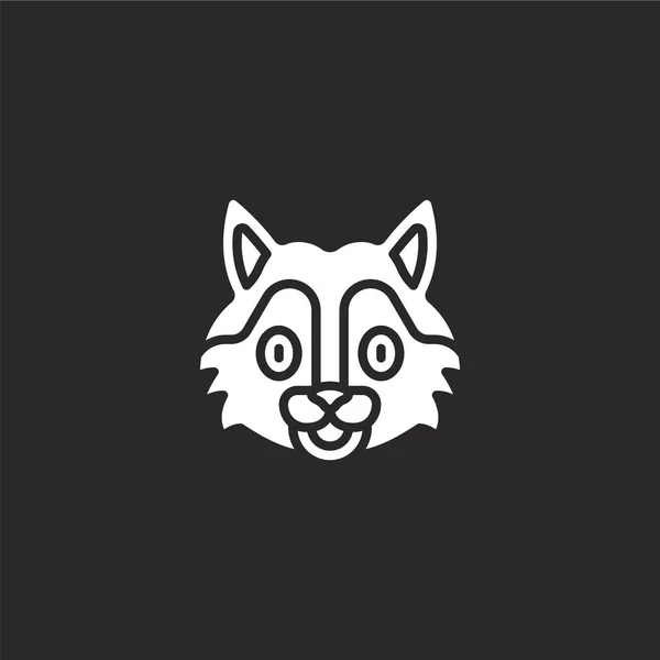 Icône de loup. Icône de loup remplie pour la conception de site Web et mobile, développement d'applications. icône de loup de la collection d'avatars animaux remplis isolé sur fond noir . — Image vectorielle