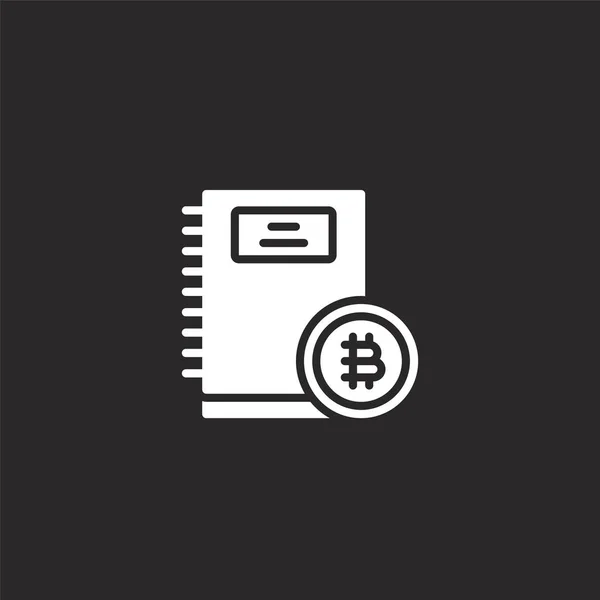 Ledger icon. Filled Ledger icon for website design and mobile, app development. Ledger icon from filled blockchain collection isolated on black background. — Stock Vector