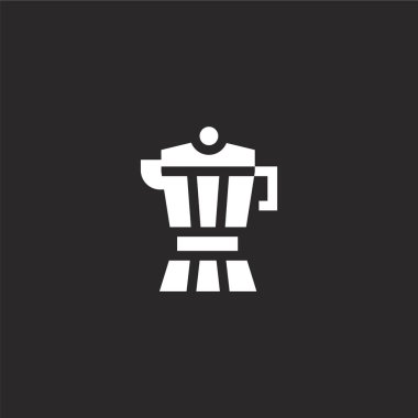 su ısıtıcısı simgesi. Web sitesi tasarımı ve mobil, uygulama geliştirme için dolu su ısıtıcısı simgesi. siyah arka plan üzerinde izole dolu İtalya koleksiyonundan kettle simgesi.