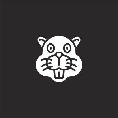 kunduz simgesi. Web sitesi tasarımı ve mobil, uygulama geliştirme için dolu kunduz simgesi. siyah arka plan üzerinde izole dolu hayvan avatarları koleksiyonundan kunduz simgesi.