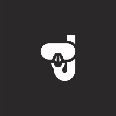 şnorkel simgesi. Web sitesi tasarımı ve mobil, uygulama geliştirme için doldurulmuş şnorkel simgesi. siyah arka plan üzerinde izole dolu yaz koleksiyonundan şnorkel simgesi.