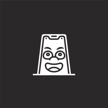 mobil simge. Web sitesi tasarımı ve mobil, uygulama geliştirme için doldurulmuş mobil simgesi. siyah arka plan üzerinde izole dolu sevimli teknoloji koleksiyonundan mobil simge.