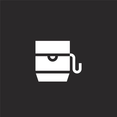 diş ipi simgesi. Web sitesi tasarımı ve mobil, uygulama geliştirme için doldurulmuş diş ipi simgesi. siyah arka plan üzerinde izole dolgulu diş bakım koleksiyonundan diş ipi simgesi.