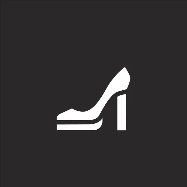 high heels icon. Filled high heels icon for website design and mobile, app development. high heels icon from filled italy collection isolated on black background.