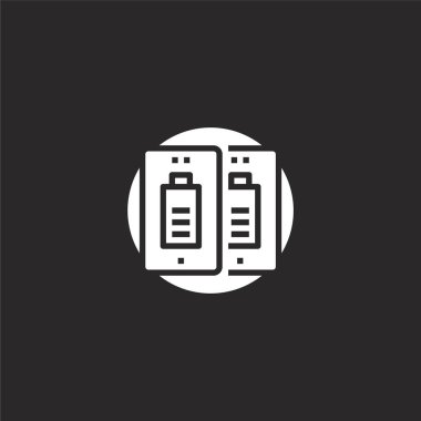 çift simge. Web sitesi tasarımı ve mobil, uygulama geliştirme için doldurulmuş çift simge. siyah arka plan üzerinde izole dolu mobil teknoloji koleksiyonundan çift simge.