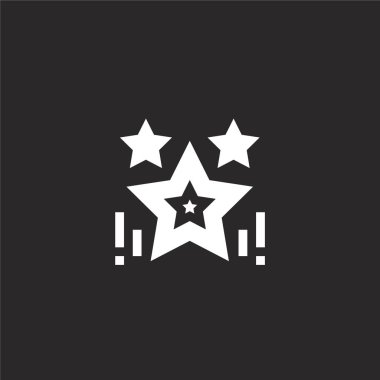 yıldız simgesi. Web sitesi tasarımı ve mobil, uygulama geliştirme için doldurulmuş yıldız simgesi. siyah arka plan üzerinde izole dolgulu rock and roll koleksiyonundan yıldız simgesi.