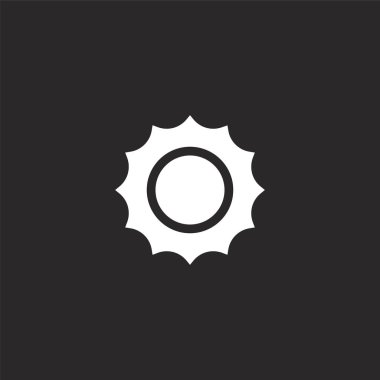 güneş simgesi. Web sitesi tasarımı ve mobil, uygulama geliştirme için dolu güneş simgesi. siyah arka plan üzerinde izole dolu su parkı koleksiyonundan güneş simgesi.