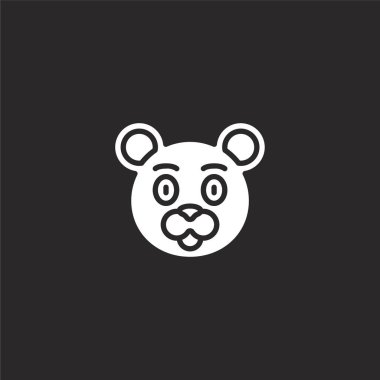 ayı simgesi. Web sitesi tasarımı ve mobil, uygulama geliştirme için dolu ayı simgesi. siyah arka plan üzerinde izole dolu hayvan avatarları koleksiyonundan ayı simgesi.