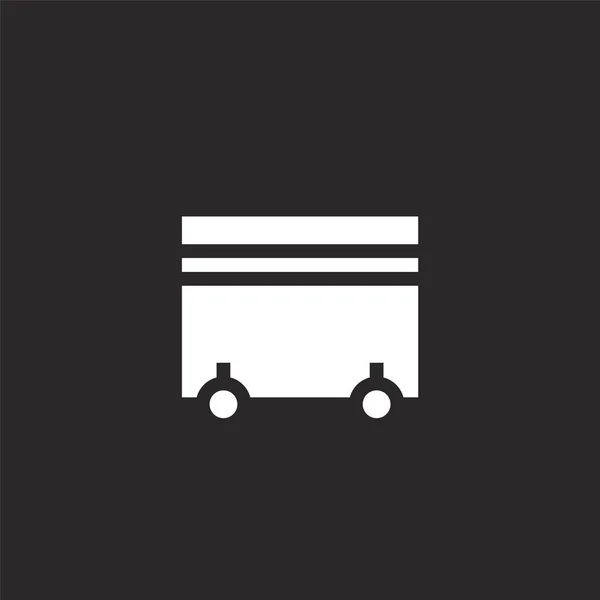 Значок мусорного бака. Заполненная иконка Dumpster для дизайна веб-сайтов и разработки мобильных приложений. иконка мусорного контейнера из заполненной коллекции городской жизни на черном фоне . — стоковый вектор