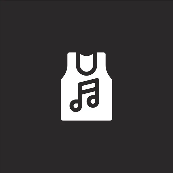 Bekleidungsikone. gefüllt Kleidung Symbol für Website-Design und mobile, App-Entwicklung. Bekleidungsikone aus gefüllter Musikfestival-Sammlung isoliert auf schwarzem Hintergrund. — Stockvektor