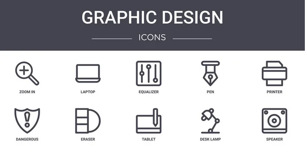 Diseño Gráfico Conjunto Iconos Línea Concepto Contiene Iconos Utilizables Para — Vector de stock