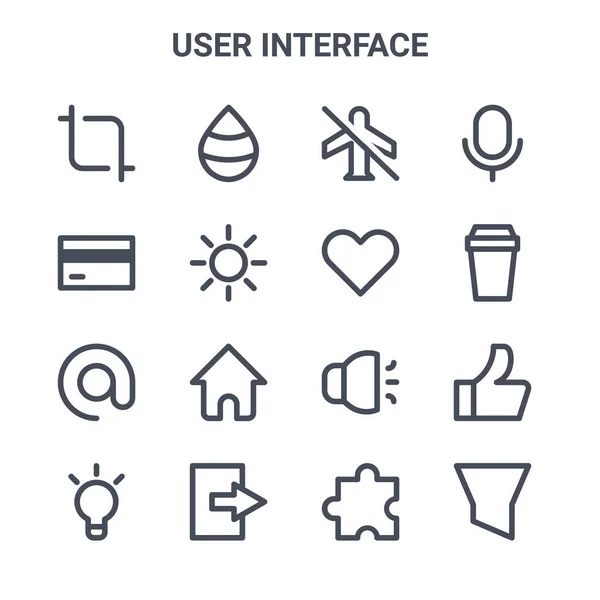 Set User Interface Concept Vector Line Icons 64X64 Thin Stroke — Stock Vector