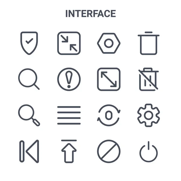 Uppsättning Gränssnitt Koncept Vektor Linje Ikoner 64X64 Tunna Stroke Ikoner — Stock vektor