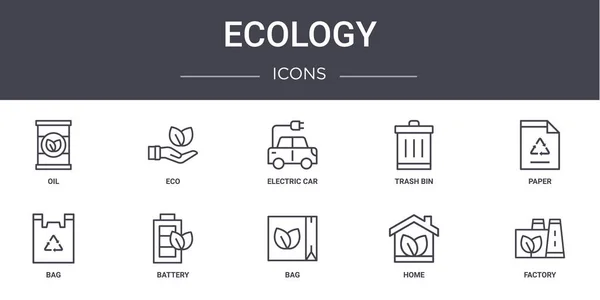 Набор Иконок Экологических Концепций Contains Icons Usable Web Logo Eco — стоковый вектор