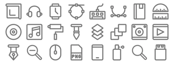 Iconos Línea Diseño Gráfico Conjunto Lineal Conjunto Línea Vectores Calidad — Archivo Imágenes Vectoriales