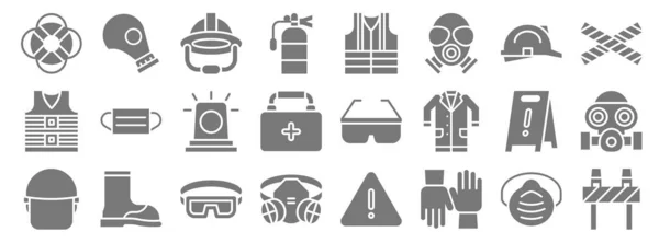 Rescue Protective Line Icons Linear Set Quality Vector Line Set — Stock Vector