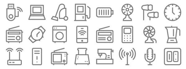 Electronics Line Icons Linear Set Quality Vector Line Set Electric — Stock Vector