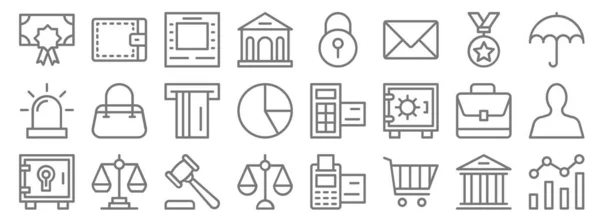 Banking Finance Line Icons Linear Set Quality Vector Line Set — Stock Vector