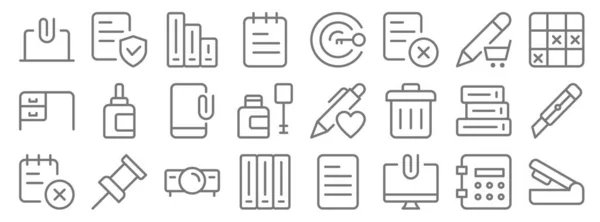 Work Office Supply Line Icons Linear Set Quality Vector Line — Stock Vector