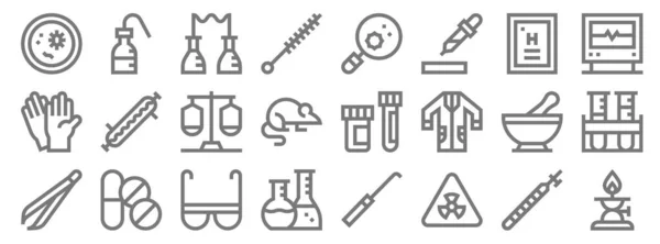 Iconos Línea Laboratorio Conjunto Lineal Conjunto Línea Vectores Calidad Como — Vector de stock