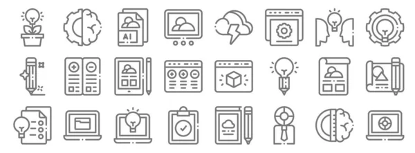 Design Thinking Line Icons Linear Set Quality Vector Line Set — Stock Vector