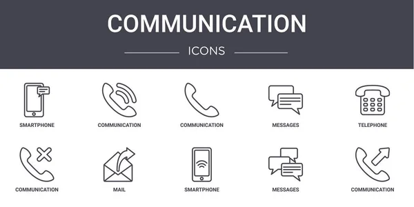 Ikony Komunikačních Konceptů Nastaveny Obsahuje Ikony Použitelné Pro Web Logo — Stockový vektor