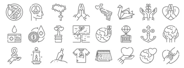 Hope Line Icons Linear Set Quality Vector Line Set Hands — Stock Vector