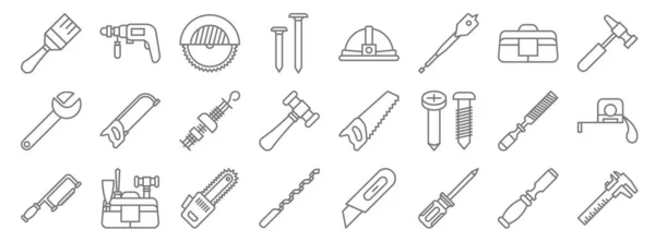 Carpentry Line Icons Linear Set Quality Vector Line Set Scale — Stock Vector