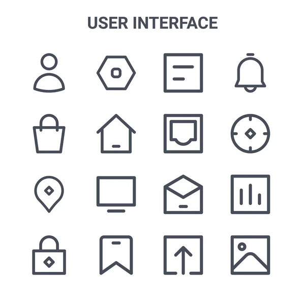 Kullanıcı Arayüzü Konsept Vektör Çizgisi Simgesi Seti 64X64 Nce Vuruş — Stok Vektör