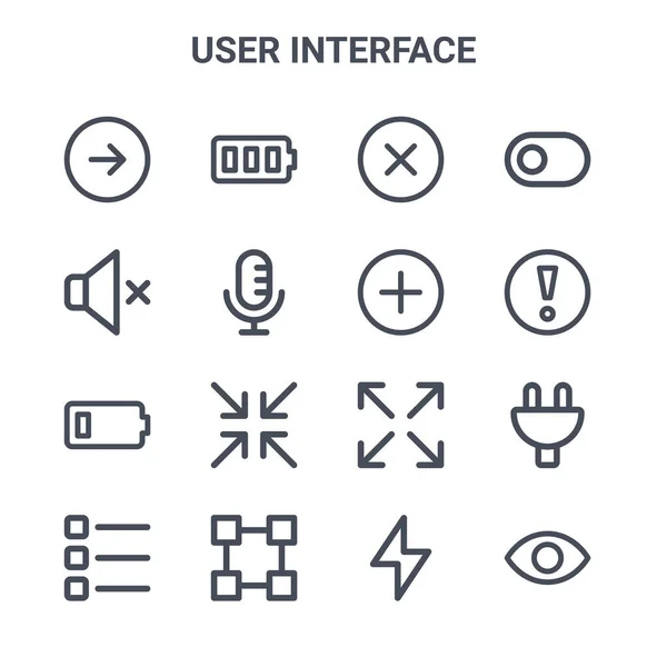 Kullanıcı Arayüzü Konsept Vektör Çizgisi Simgesi Seti 64X64 Nce Vuruş — Stok Vektör