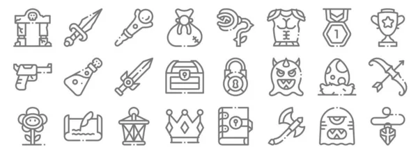 Videogame Elements Line Icons Linear Set Quality Vector Line Set — Stock Vector