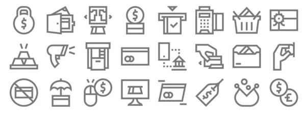 Payment Line Icons Linear Set Quality Vector Line Set Exchange — Stock Vector