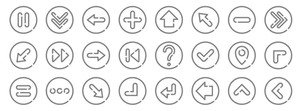 Pfeilzeilensymbole Lineares Set Qualitätsvektorliniensätze Wie Links Links Rechts Unten Mathematik — Stockvektor