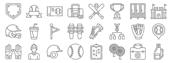 Baseball Line Icons Linear Set Quality Vector Line Set Baseball — Stock Vector