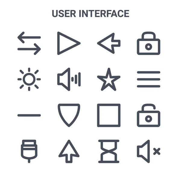 Jeu Icônes Ligne Vectorielle Concept Interface Utilisateur 64X64 Icônes Fine — Image vectorielle