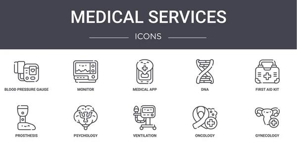 Medical Services Concept Line Icons Set Contains Icons Usable Web — Stock Vector