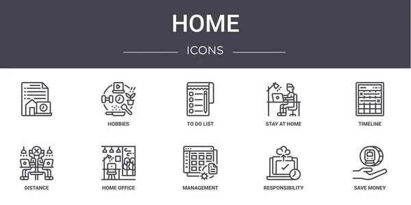 Home Concept Line Icons Gesetzt Enthält Symbole Für Web Logo — Stockvektor