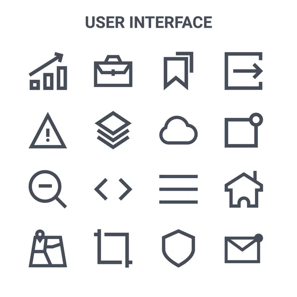 Kullanıcı Arayüzü Konsept Vektör Çizgisi Simgesi Seti 64X64 Nce Vuruş — Stok Vektör