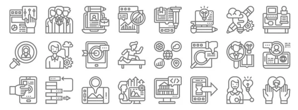 数字转换线图标 线性集 高质量的向量集 如高值 人才搜索 工作场所 电子学习 团队合作 — 图库矢量图片