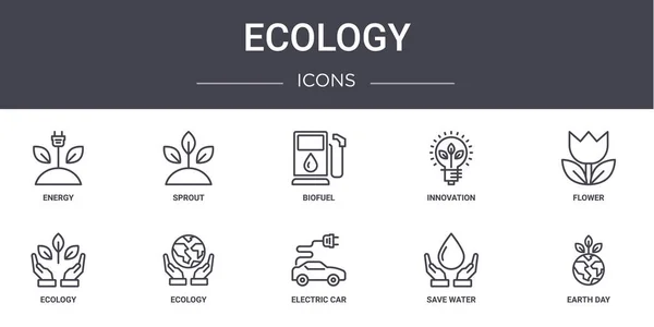 Набор Иконок Экологических Концепций Содержит Иконки Используемые Веб Логотип Такие — стоковый вектор