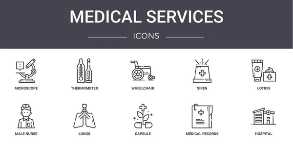 Medical Services Concept Line Icons Set Contains Icons Usable Web — Stock Vector