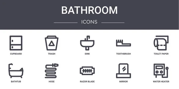 Concepto Baño Conjunto Iconos Línea Contiene Iconos Utilizables Para Web — Archivo Imágenes Vectoriales
