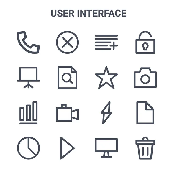 Satz Von Benutzeroberflächen Konzept Vektorzeilensymbolen 64X64 Thin Stroke Icons Wie — Stockvektor