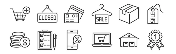 Adet Doğrusal Ekommerans Simgesi Garanti Sertifikası Çevrimiçi Alışveriş Kontrol Listesi — Stok Vektör