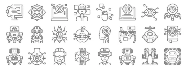 Иконки Линии Робототехники Линейное Множество Набор Векторных Линий Качества Таких — стоковый вектор