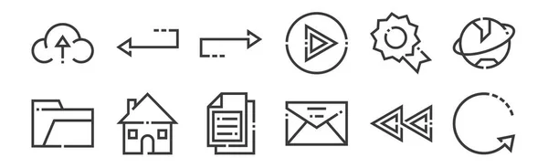 Set Linear Web Essentials Icons Thin Outline Icons Refresh Email — Stock Vector