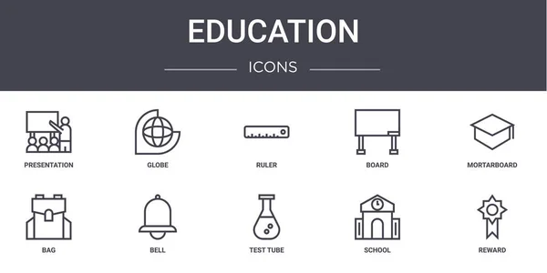 Istruzione Concetto Linea Icone Set Contiene Icone Utilizzabili Web Logo — Vettoriale Stock