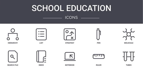 Concepto Educación Escolar Iconos Línea Establecidos Contiene Iconos Utilizables Para — Archivo Imágenes Vectoriales