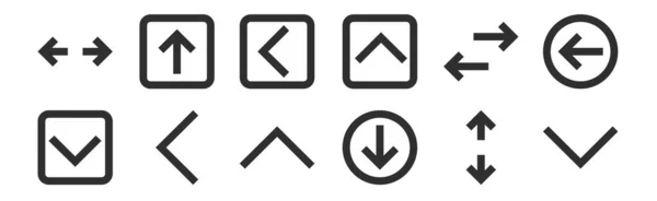 Set Thin Outline Icons Arrow Arrow Left Arrow Arrows Left — Stock Vector